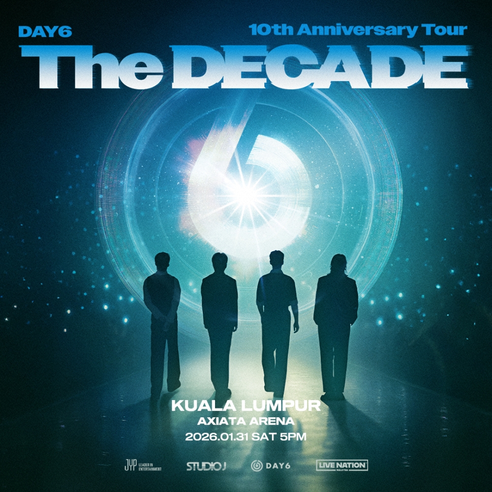 Catch DAY6 live in Kuala Lumpur on January 31, 2026 at Axiata Arena in Bukit Jalil — general sale tickets available from September 24. — Picture courtesy of Live Nation