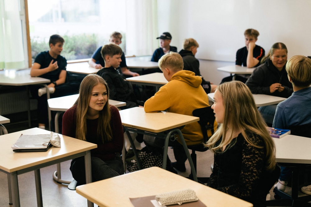 An inner view shows the Kungsvagens skola comprehensive Swedish-speaking school on August 21, 2025 in Sipoo, Finland. — AFP pic 