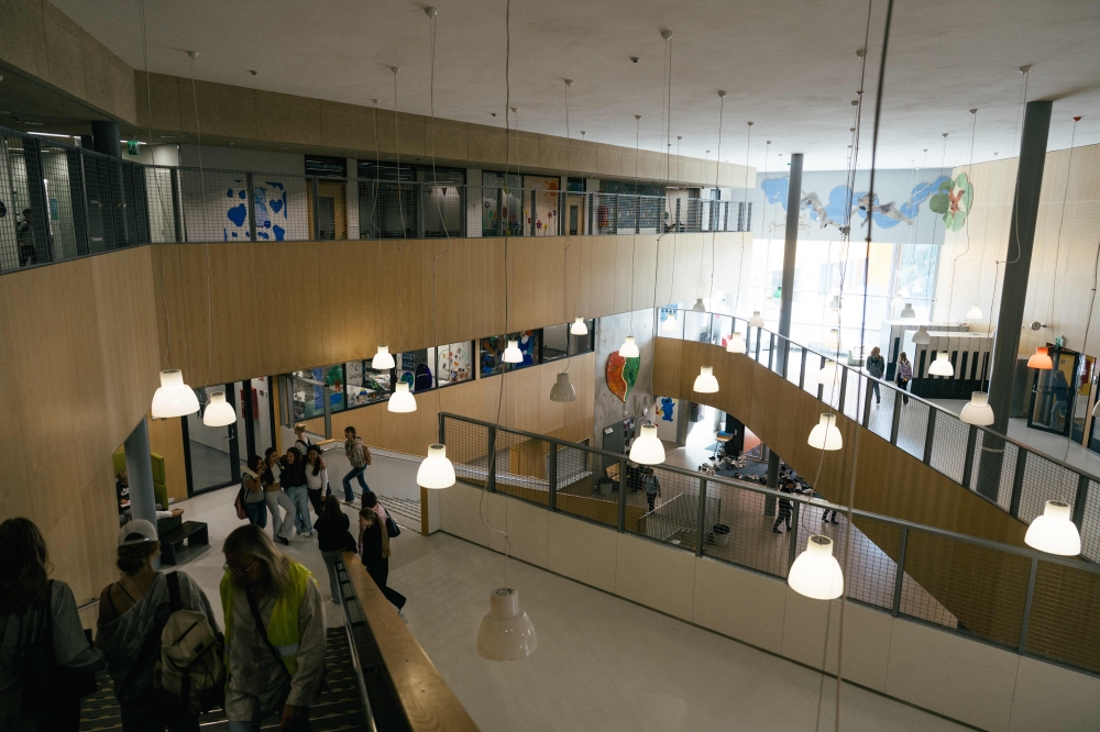 An inner view shows the Kungsvagens skola comprehensive Swedish-speaking school on August 21, 2025 in Sipoo, Finland. — AFP pic