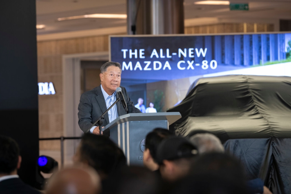 Bermaz Auto chairman Tan Sri Ben Yeoh speaks at a launch in Petaling Jaya on Sept 3, 2025. — Bermaz Auto pic