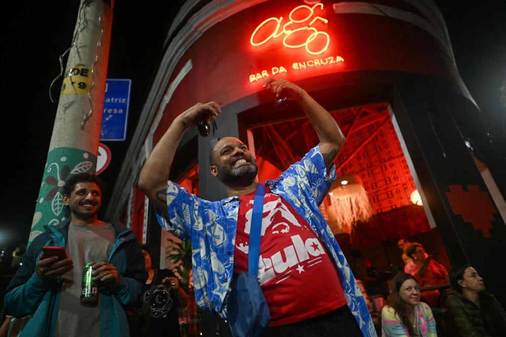 People celebrate the Brazil’s Supreme Court decision on former President Jair Bolsonaro’s trial at Santa Teresa neighborhood, Rio de Janeiro, Brazil on September 11, 2025. — AFP pic 