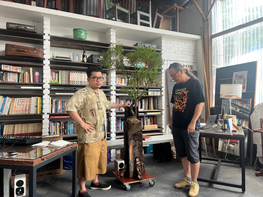 John and Mark (left) in their ‘Here in __’ performance. — Picture by Opalyn Mok