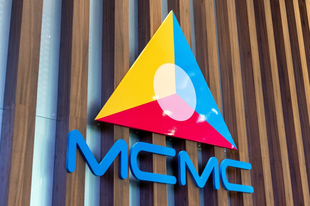 The Malaysian Communications and Multimedia Commission (MCMC) logo is seen at its headquarters in Cyberjaya on June 9, 2025. — Firdaus Latif