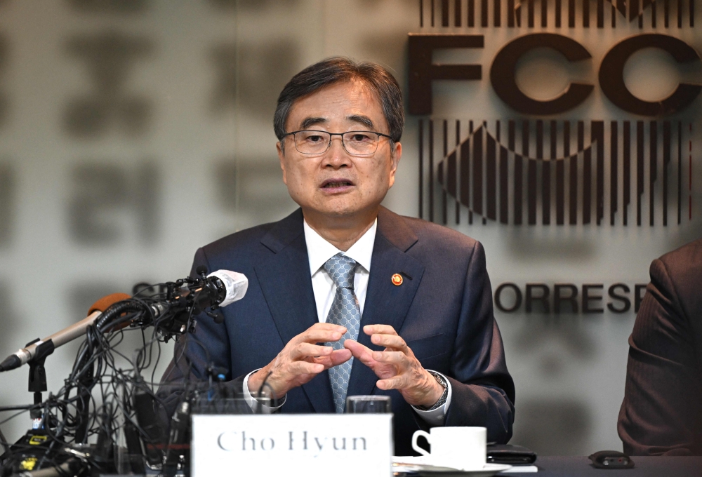 South Korean Foreign Minister Cho Hyun speaks during a press conference at the Seoul Foreign Correspondents’ Club in Seoul on September 19, 2025. — AFP pic 
