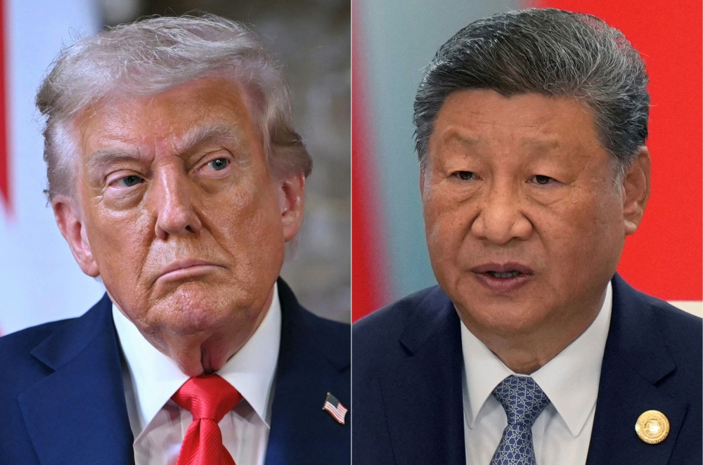 This combination of pictures created on September 19, 2025 shows US President Donald Trump (left) and Chinese President Xi Jinping. — AFP pic