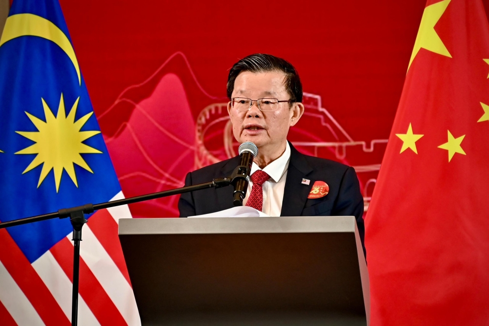 Penang Chief Minister Chow Kon Yeow gives his speech during a reception celebrating the 76th anniversary of the founding of the People’s Republic of China in George Town September 19, 2025. — Picture via Facebook/Chow Kon Yeow