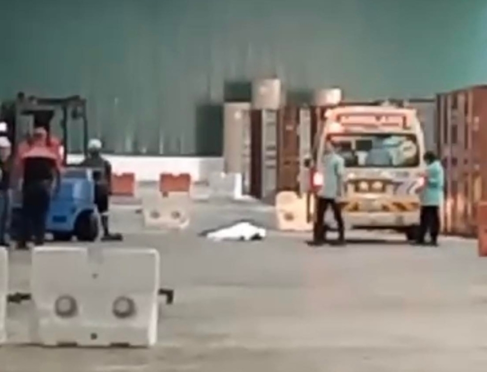 Selangor DOSH said the accident happened as the man was standing in front of a container taking photographs. — Picture via Facebook