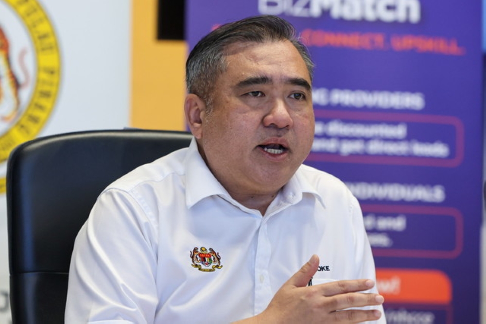 Transport Minister Anthony Loke speaks at a press conference during the launch of the 2025 Professional Advancement in Trucking and Haulage (PATH) Programme at Penang Port in Butterworth September 20, 2025. — Bernama pic