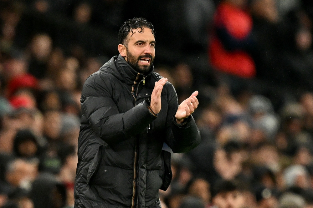 Manchester United’s manager Ruben Amorim shouts instructions to the players during the Premier League match with Chelsea at Old Trafford in Manchester September 20, 2025. — AFP pic