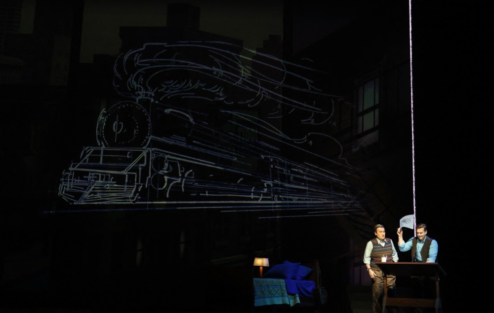 Finnish-US tenor Miles Mykkanen as Sam Clay and Polish baritone Andrzej Filonczyk as Joe Kavalier, perform during the final dress rehearsal of Mason Bates’ ‘The Amazing Adventures of Kavalier & Clay’ at the Metropolitan Opera in New York, September 18, 2025. The opera tells the fictitious tale of Joe Kavalier’s escape from Nazi-occupied Prague in 1939 to Brooklyn, where he joins forces with cousin Sam Clay to try to raise funds to attempt to save Joe’s family. — AFP pic 