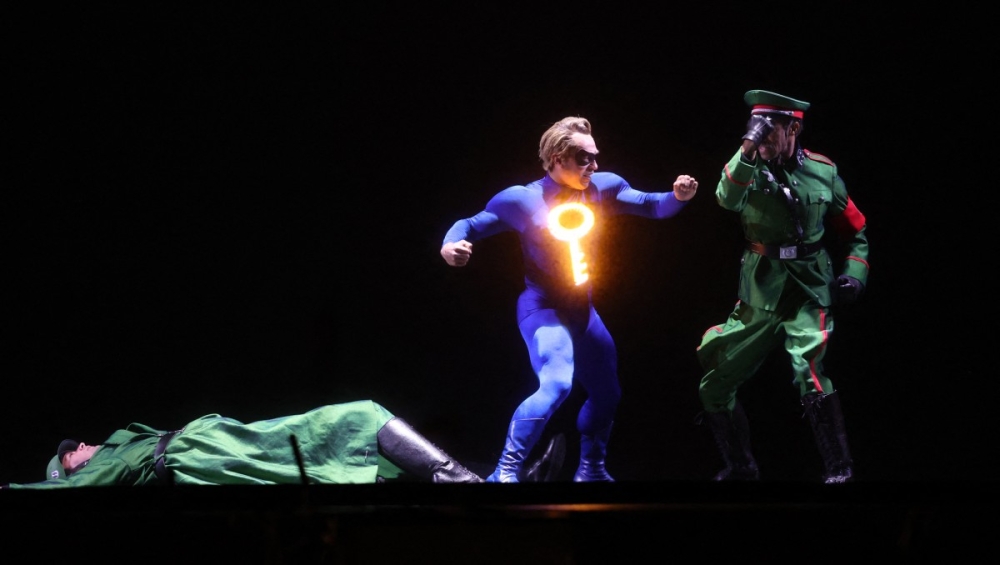 Jeremy Rivera as the Escapist performs during the final dress rehearsal of Mason Bates’ ‘The Amazing Adventures of Kavalier & Clay’ at the Metropolitan Opera in New York, September 18, 2025. — AFP pic 