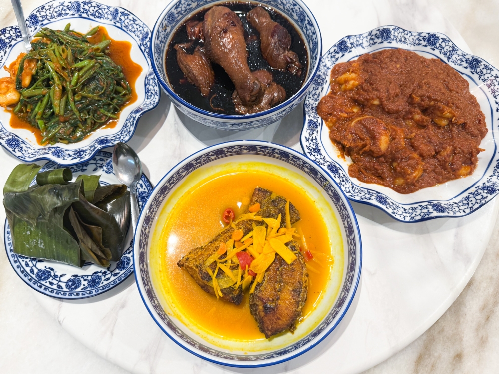 Dinner (from left to right) Otak-Otak Kangkung Sambal, Tau Eu Kay Bak and Nyonya Acar Fish. — Pictures by Lee Khang Yi