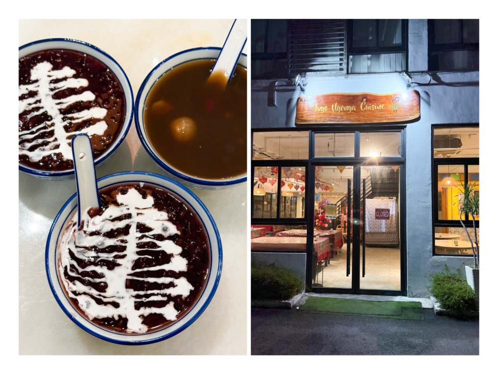 Desserts like Beh Koh Moi and Ang Tau Thng (left) are offered at Ivy’s Nyonya Cuisine in Petaling Jaya (right) that is located inside Heritage International School. — Pictures by Lee Khang Yi
