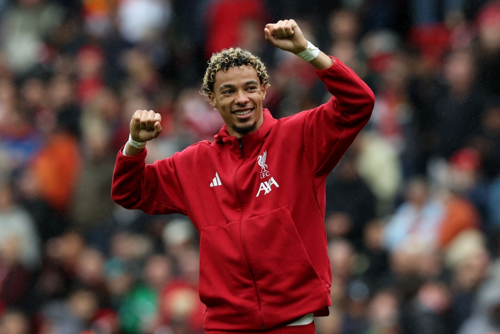 Liverpool's French striker #22 Hugo Ekitike reacts following the English Premier League football match between Liverpool and Everton at Anfield in Liverpool, north west England on September 20, 2025. — AFP pic 