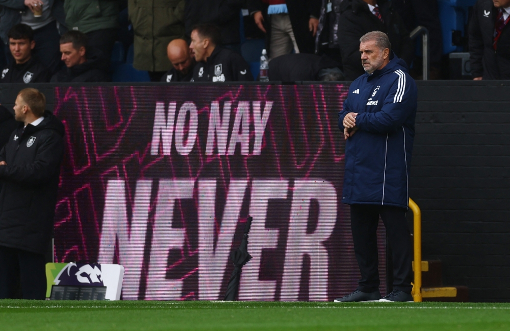 Nottingham Forest manager Ange Postecoglou is seen before the Premier League with Burnley at Turf Moor in Burnley September 20, 2025. — Action Images pic via Reuters