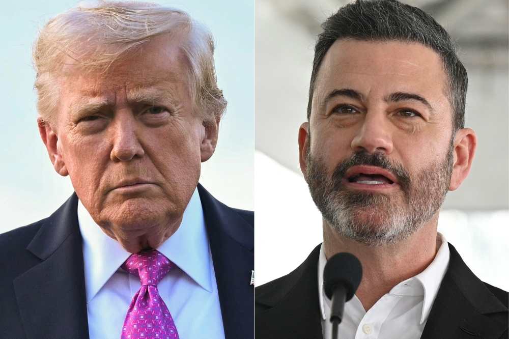 A combination of pictures showing US President Donald Trump and television host Jimmy Kimmel. Jimmy Kimmel’s late night talk show, which was abruptly pulled from the air last week after the US government threatened broadcasters, will be back on September 22, 2025, Disney announced September 21. — AFP pic