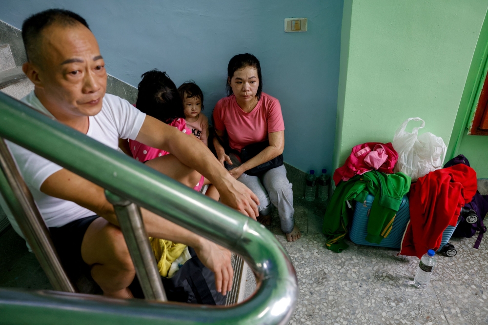 People shelter inside an elementary school after Super Typhoon Ragasa in Hualien, Taiwan September 24, 2025. — Reuters pic