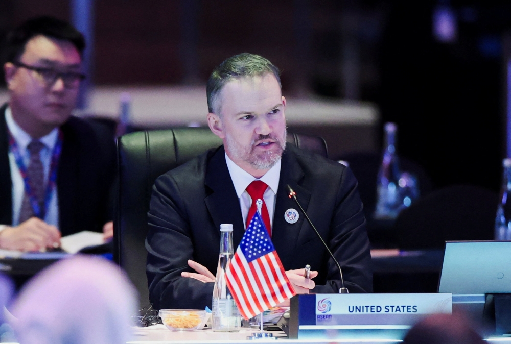 US Trade Representative Jamieson Greer delivers opening remarks during the Association of South-east Asian Nations (Asean) Economic Ministers' Meeting and US trade representative consultation, in Kuala Lumpur September 24, 2025. — Reuters pic  