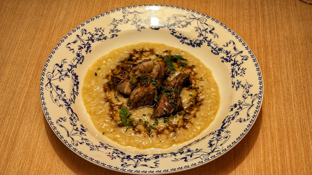Perfectly ‘al dente’ rice is the star of the beef short rib risotto. — Picture by Ethan Lau