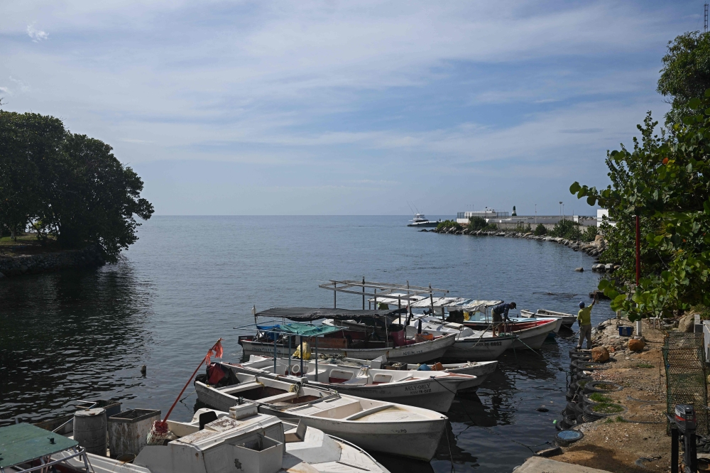 Fishing boats moored at a harbour in Caraballeda, La Guaira state, Venezuela, September 24, 2025. Fishermen have begun taking precautions following the United States military deployment in the Caribbean, which has destroyed boats belonging to alleged drug traffickers. — AFP pic