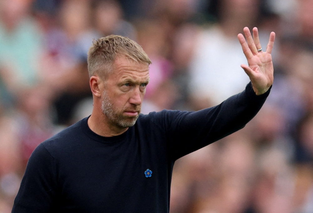 West Ham United’s former manager Graham Potter reacts during a Premier League match against Crystal Palace at London Stadium, London, September 20, 2025.