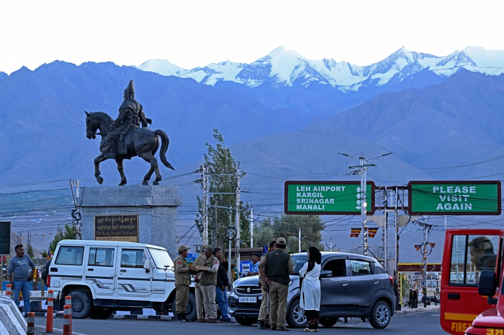 India’s remote high-altitude desert region of Ladakh has been in turmoil since four people were killed in violent protests demanding greater political autonomy for the Himalayan territory. — AFP pic