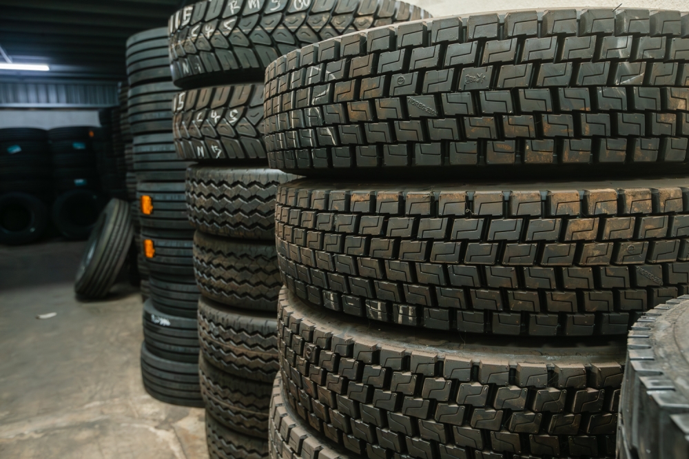 Stacks of retreaded tyres sit stored at a facility in Batu Caves on January 6, 2025. — Picture by Raymond Manuel