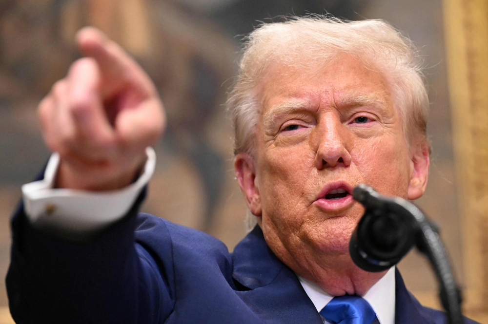 US President Donald Trump speaks about autism in the Roosevelt Room of the White House in Washington September 22, 2025. — AFP pic