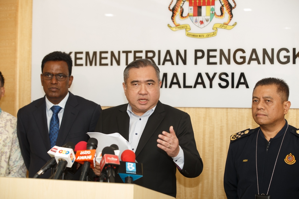 Transport Minister Anthony Loke speaks during a press conference in Putrajaya, September 24, 2025 — Picture by Raymond Manuel