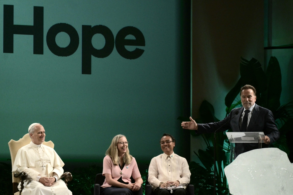 Schwarzenegger’s ‘action hero’ Pope says don’t give up on climate ...