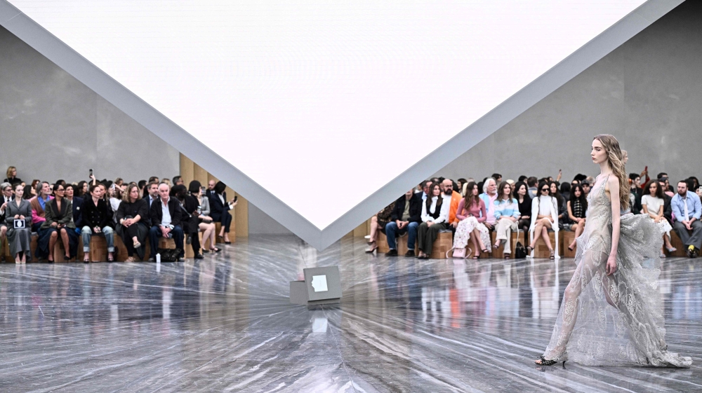 A model presents a creation by Dior for the Women Ready-to-wear Spring-Summer 2026 collection as part of the Paris Fashion Week October 1, 2025. — AFP pic