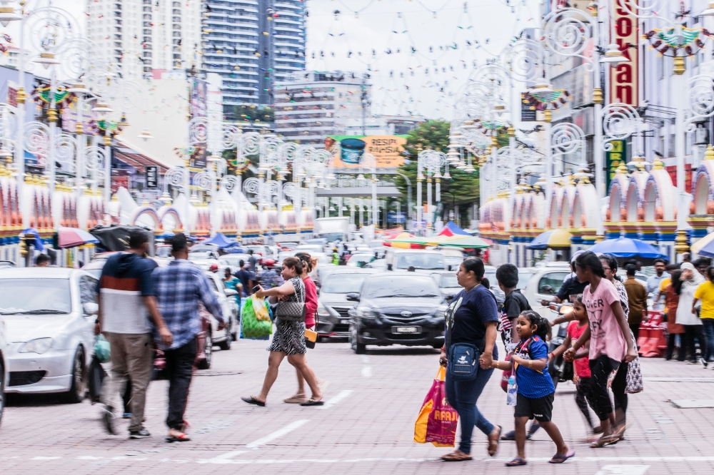 File picture of people shopping for the upcoming Deepavali celebration in Brickfields, Kuala Lumpur, October 23, 2022. Parts of several selected roads in the capital will be temporarily closed in conjunction with the Deepavali Bazaar 2025 from September 29 to October 19. — Picture by Hari Anggara