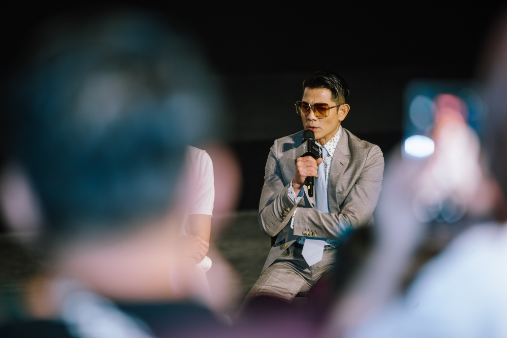 Aaron Kwok speaks during the Hong Kong Film Gala Presentation post-screening Q&A for ‘My First of May’ in Kuala Lumpur September 20, 2025 —Picture by Raymond Manuel