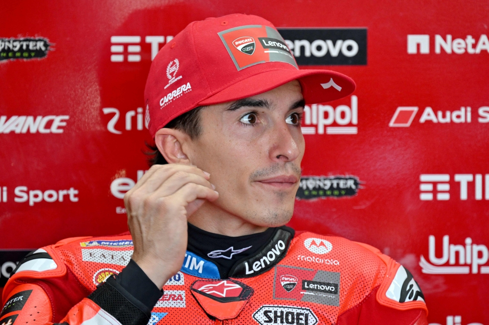 Ducati Lenovo Team's Spanish MotoGP rider Marc Marquez 'suffered an injury to his right collarbone' and will fly to Madrid for medical tests, his Ducati team said on social media, with fears he may have a fracture. — AFP pic