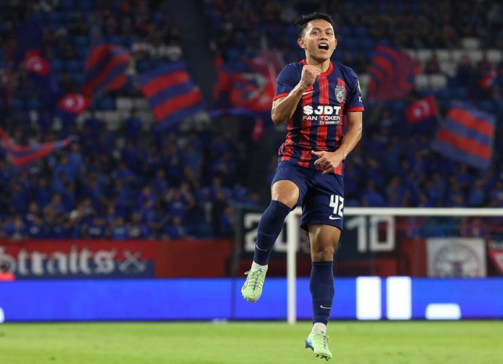 Arif Aiman Hanapi has become Johor Darul Ta’zim (JDT)’s highest local goal-getter, having scored 61 goals in all competitions. — Bernama pic