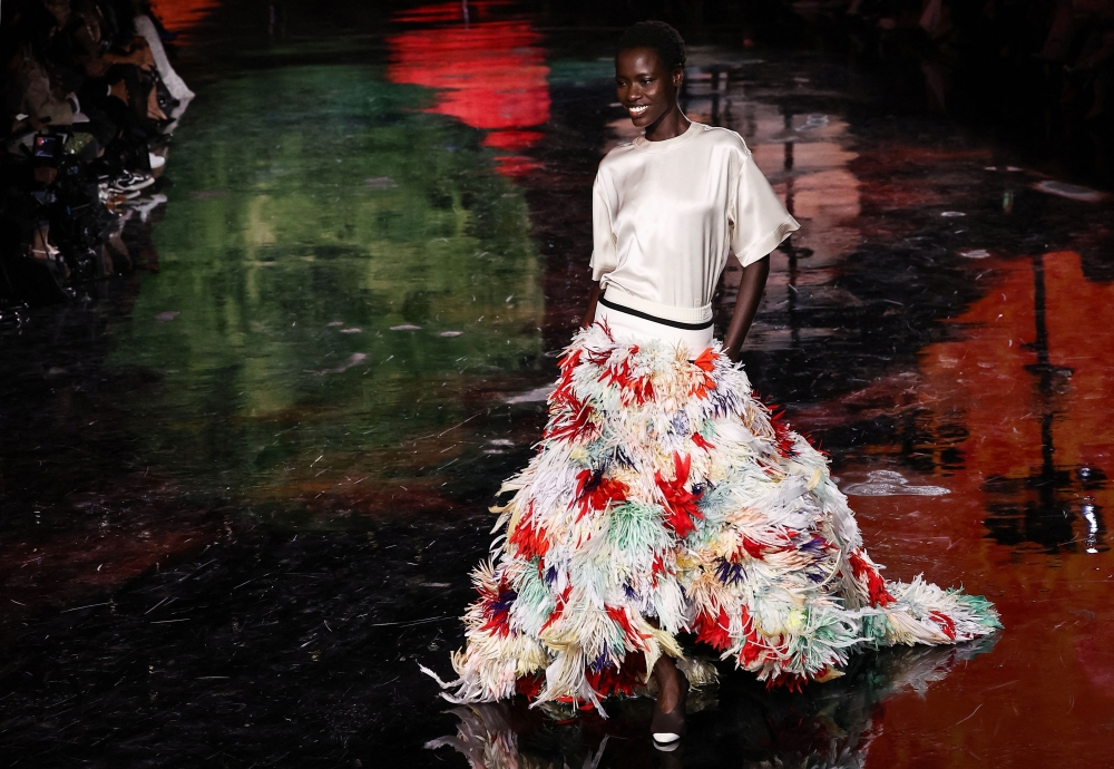 Canadian model Awar Odhiang presents a creation by Chanel for the Women Ready-to-wear Spring-Summer 2026 collection as part of the Paris Fashion Week, at the Grand Palais in Paris on October 6, 2025. — AFP pic