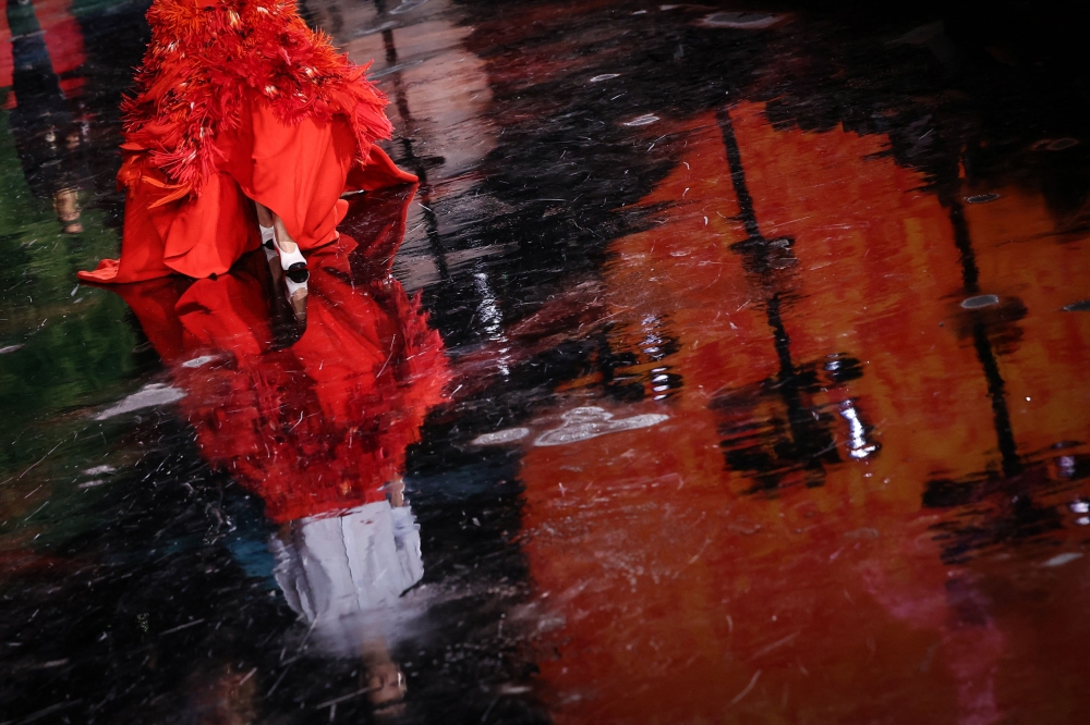 A model presents a creation by Chanel for the Women Ready-to-wear Spring-Summer 2026 collection as part of the Paris Fashion Week, at the Grand Palais, in Paris, on October 6, 2025. — AFP pic