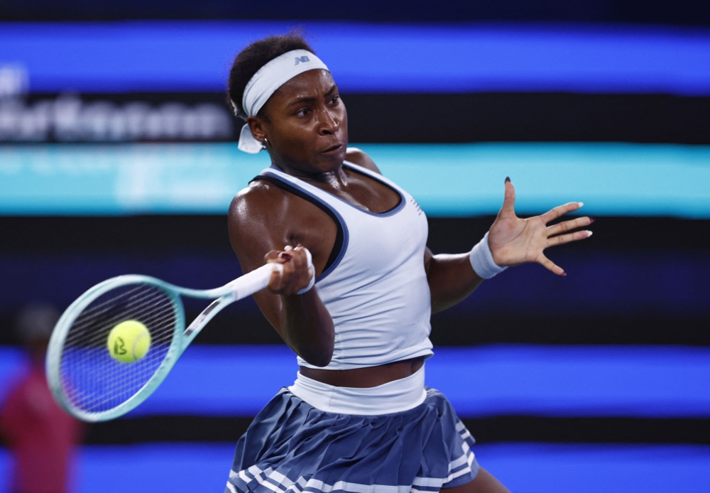 Coco Gauff of the U.S. in action during her Wuhan Open semi final match against Italy's Jasmine Paolini at Optics Valley International Tennis Centre, Wuhan October 11, 2025. — Reuters pic  