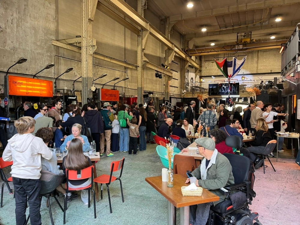 Patrons eat at the restaurant ‘Sababa, le goût de la paix’ (Sababa, the Taste of Peace) during the opening of the restaurant in Paris on October 11, 2025. — AFP pic
