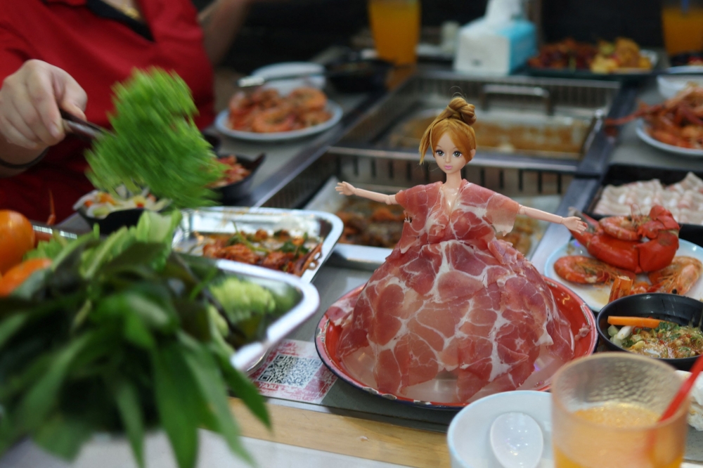 A meat platter is served at a Chinese hot pot restaurant at Liang Seah Street in central Singapore October 10, 2025. — Reuters pic 
