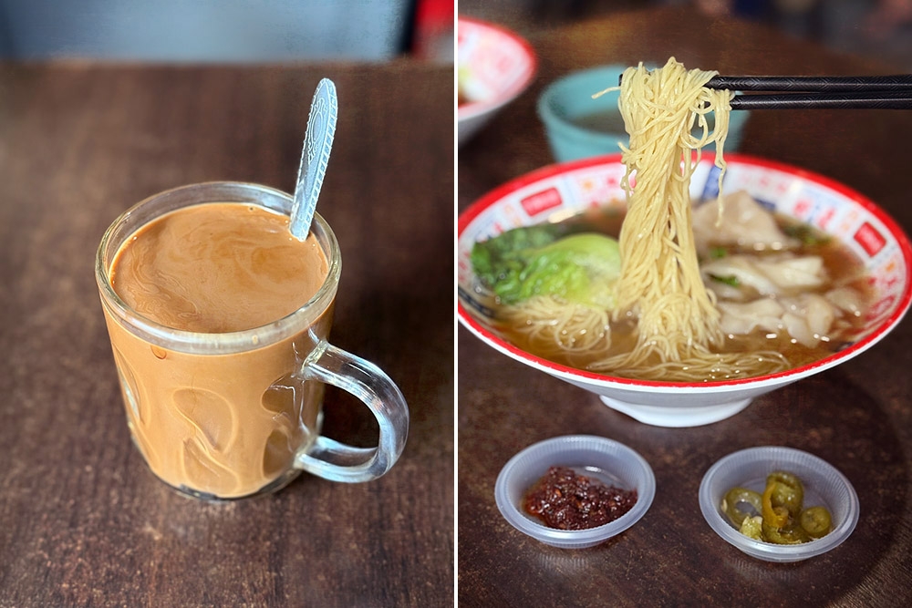 ‘Cha chaan teng’ style Yin Yong (left). Noodle time (right). — Picture by CK Lim
