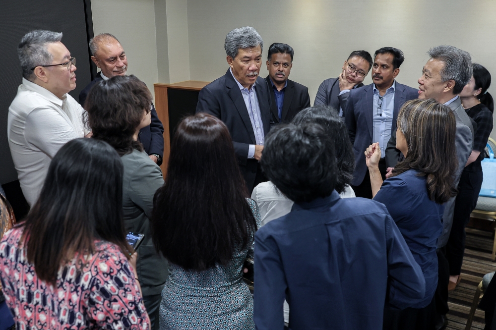 Foreign Minister Datuk Seri Mohamad Hasan attends a media briefing at a hotel in Kuala Lumpur on October 14, 2025, ahead of the 47th Asean Summit. — Bernama pic
