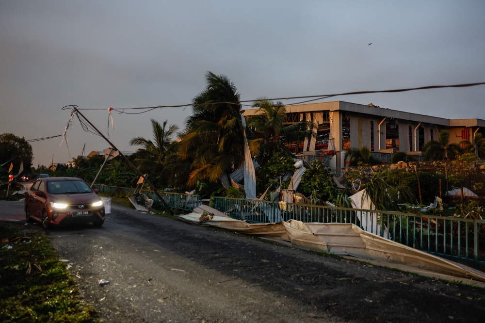 A factory lies in ruins after a storm hit Kuala Langat October 15, 2025. — Bernama pic