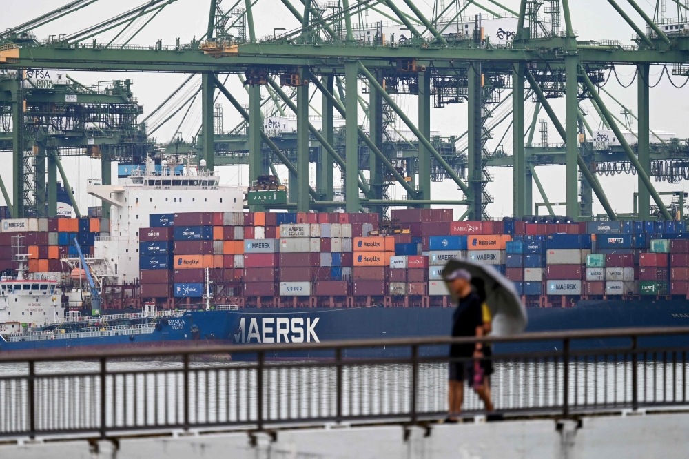 Singapore’s non-oil exports jumped 6.9 per cent in September, led by a 30 per cent surge in electronics shipments that defied forecasts of a decline. — AFP pic