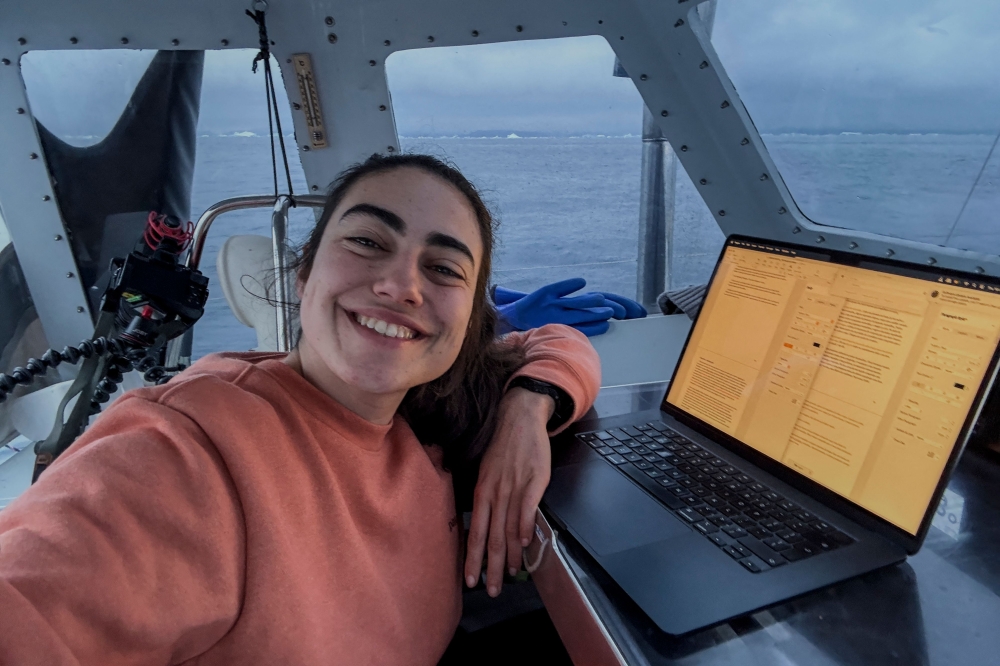 Brazilian sailor Tamara Klink during her Arctic voyage through the Northwest Passage. — AFP pic/Courtesy of Tamara Klink