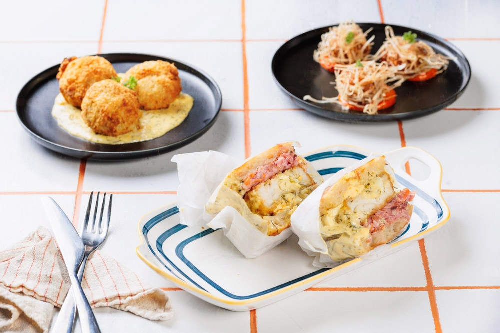 Bar bites (left to right): Croquette Abong, Fish Sandwich and Jicama Squid Balls. — Picture courtesy of Bar Abong
