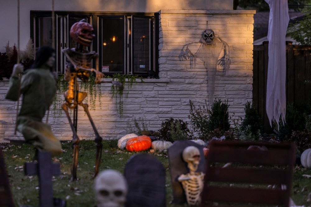 Halloween decorations are seen in Chicago, U.S., on October 9, 2025. — Reuters pic