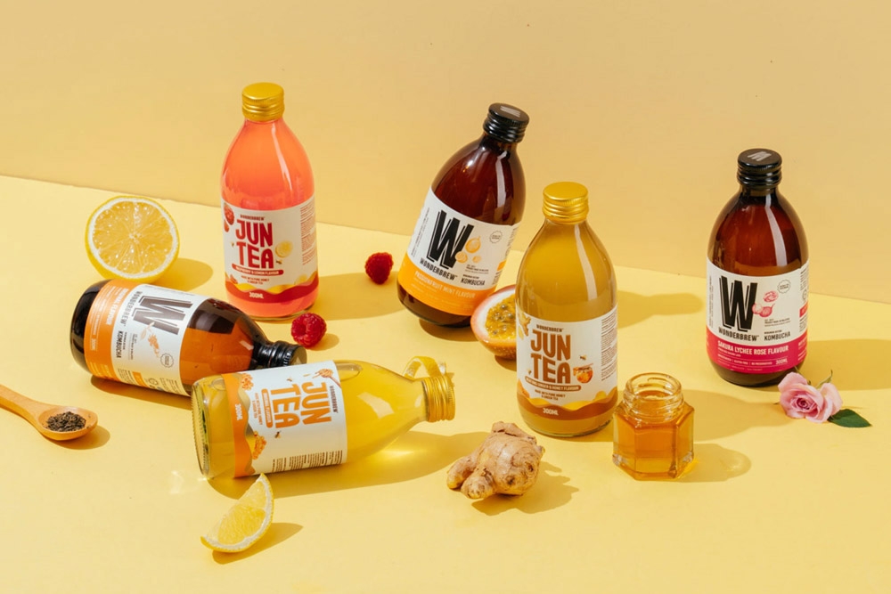 Besides kombucha, Wonderbrew also makes Jun Tea, a fermented honey drink rich in probiotics. —Picture courtesy of Wonderbrew