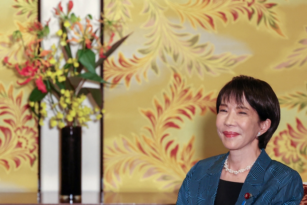 Hardline conservative Sanae Takaichi was voted in by parliament as Japan’s first female prime minister on Tuesday, emulating her hero, Britain’s late leader Margaret Thatcher. — Reuters pic