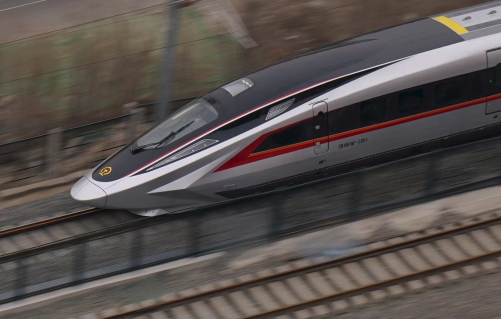 China’s CR450 bullet train rewrites speed records at pre-service trials, eclipsing the current CR400 Fuxing high-speed trains in service that run at 350 km/h. — Picture from Facebook/Amazing China